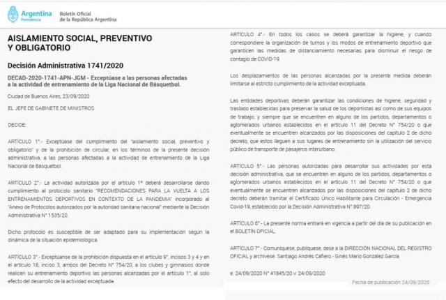 Se aprob� la vuelta a los entrenamientos